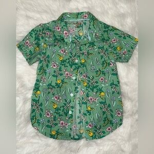 Cat & Jack Green Yellow Button Down Shirt